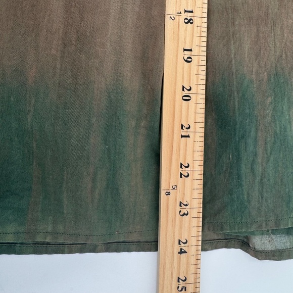 Theory Skirt Women 8 Green Brown Ombre Wrap Sash Tie Preppy Artsy Boho Hippie - Picture 13 of 14